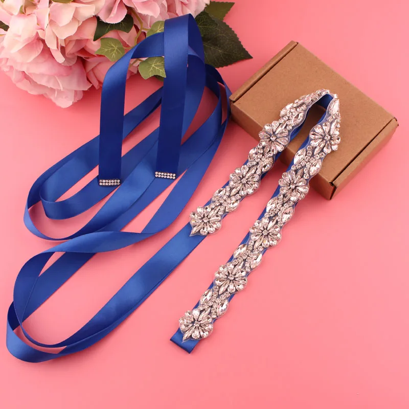 Silver Bridal Wedding Waistband Sparkling Crystal Handmade Sash for Women Wedding Supplies Jewelry Accessories