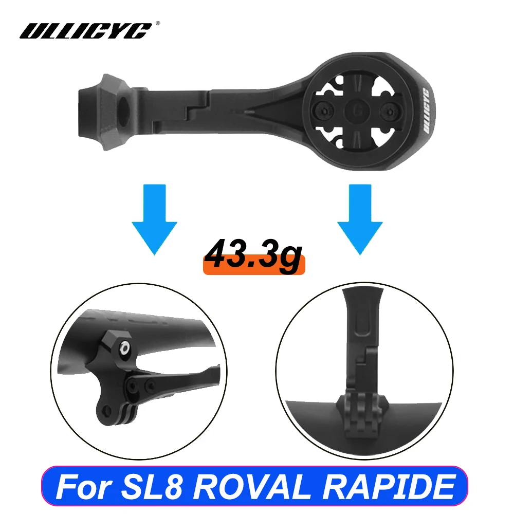 Aluminum Alloy Bike computer holder for SL8 ROVAL Rapide integrated handlebar compatible with Gopro/GPS/Garmin/Bryton/Wahoo