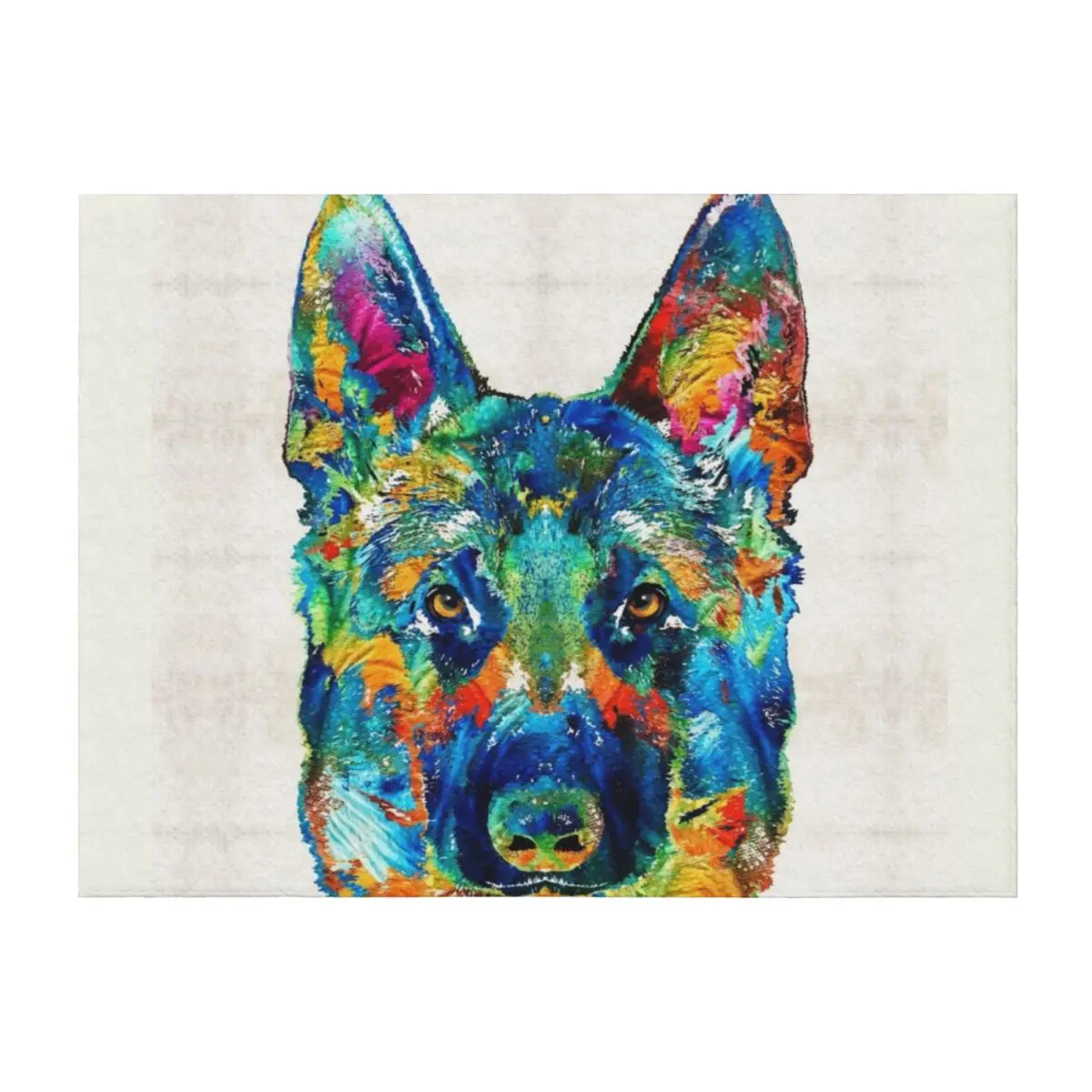 

Colorful German Shepherd Dog Art By Sharon Cummings Throw Blanket Decorative Sofa Soft Beds Shaggy Blankets