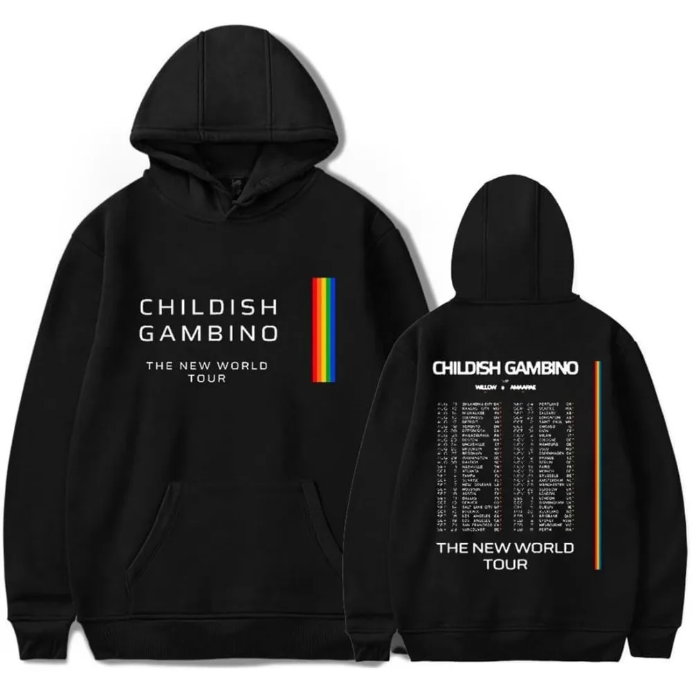 

Детский Gambino The New World Tour 2024 Merch толстовки унисекс толстовка с капюшоном Повседневная одежда