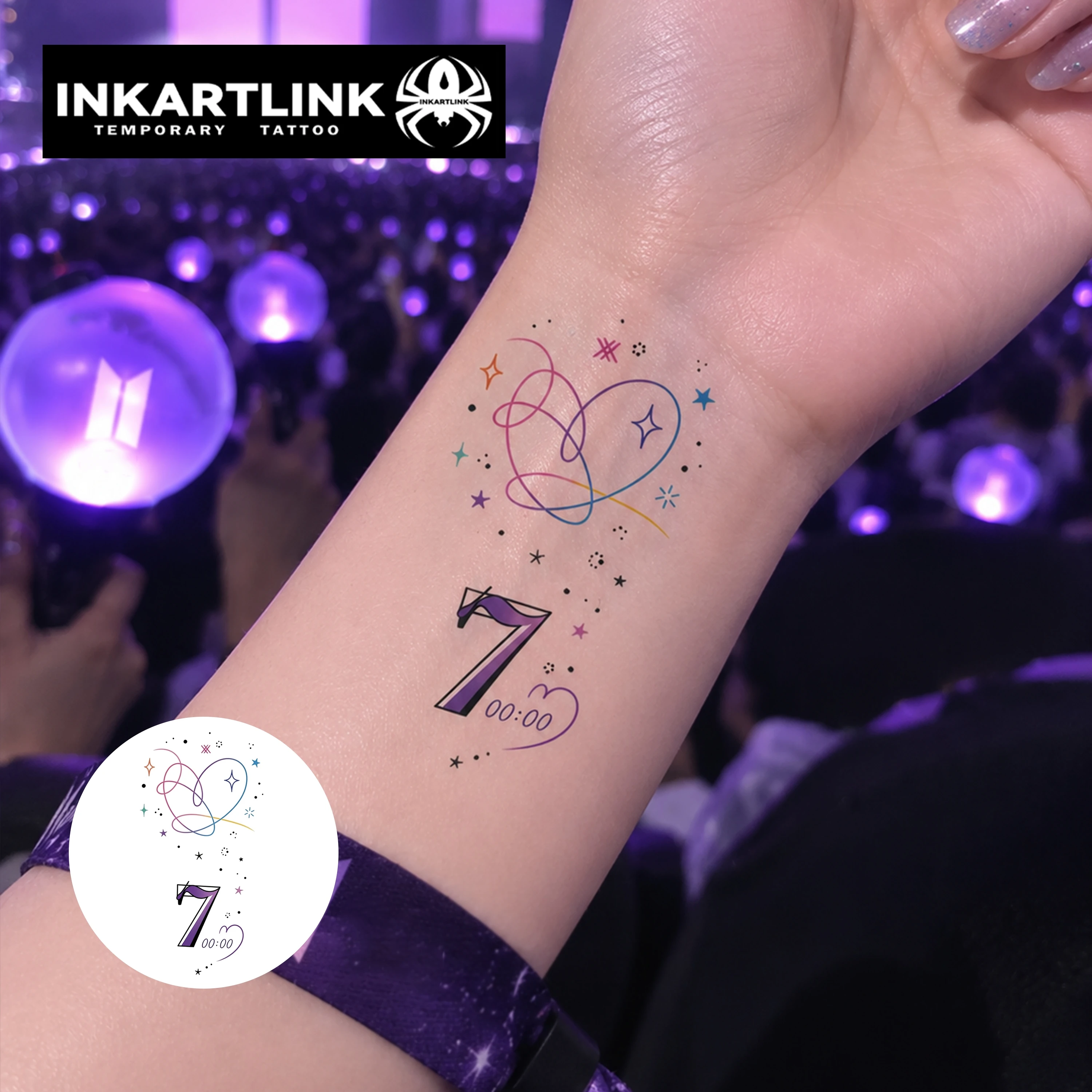 INKERTLINK 1PC Love Bean Love Support Decoration Sticker Waterproof Sticker Lasts for About 15 Days, Essential for Parties
