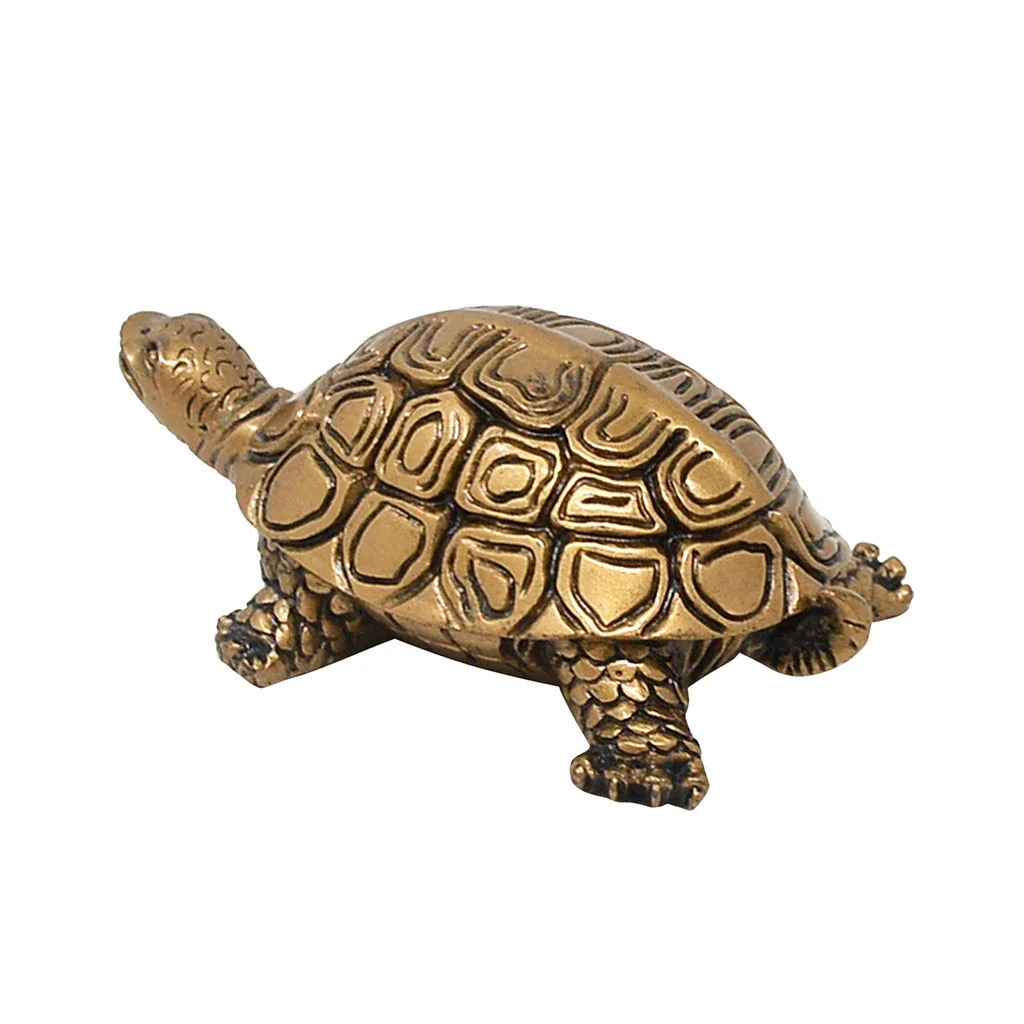 Resin Bronze Turtle Tortoise Statue Lucky Ornament Collectable Figurine Feng Shui Ornament for Office Home Decoration