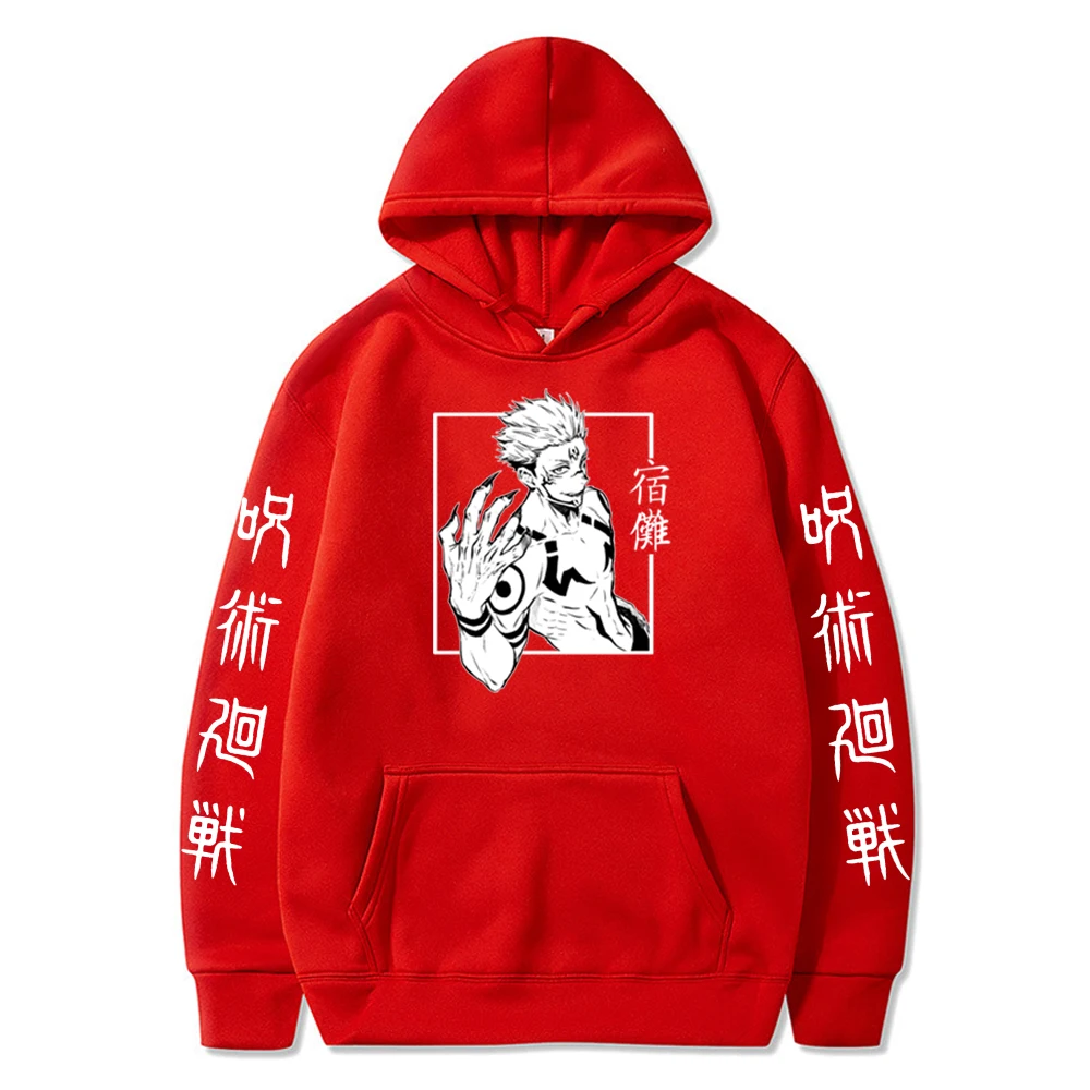 Harajuku Hoodies Unisex Jujutsu Kaisen Anime Ryomen Sukuna Graphics Printed Men\'s Hoodie Streetwear Fashion Casual Sweatshirt