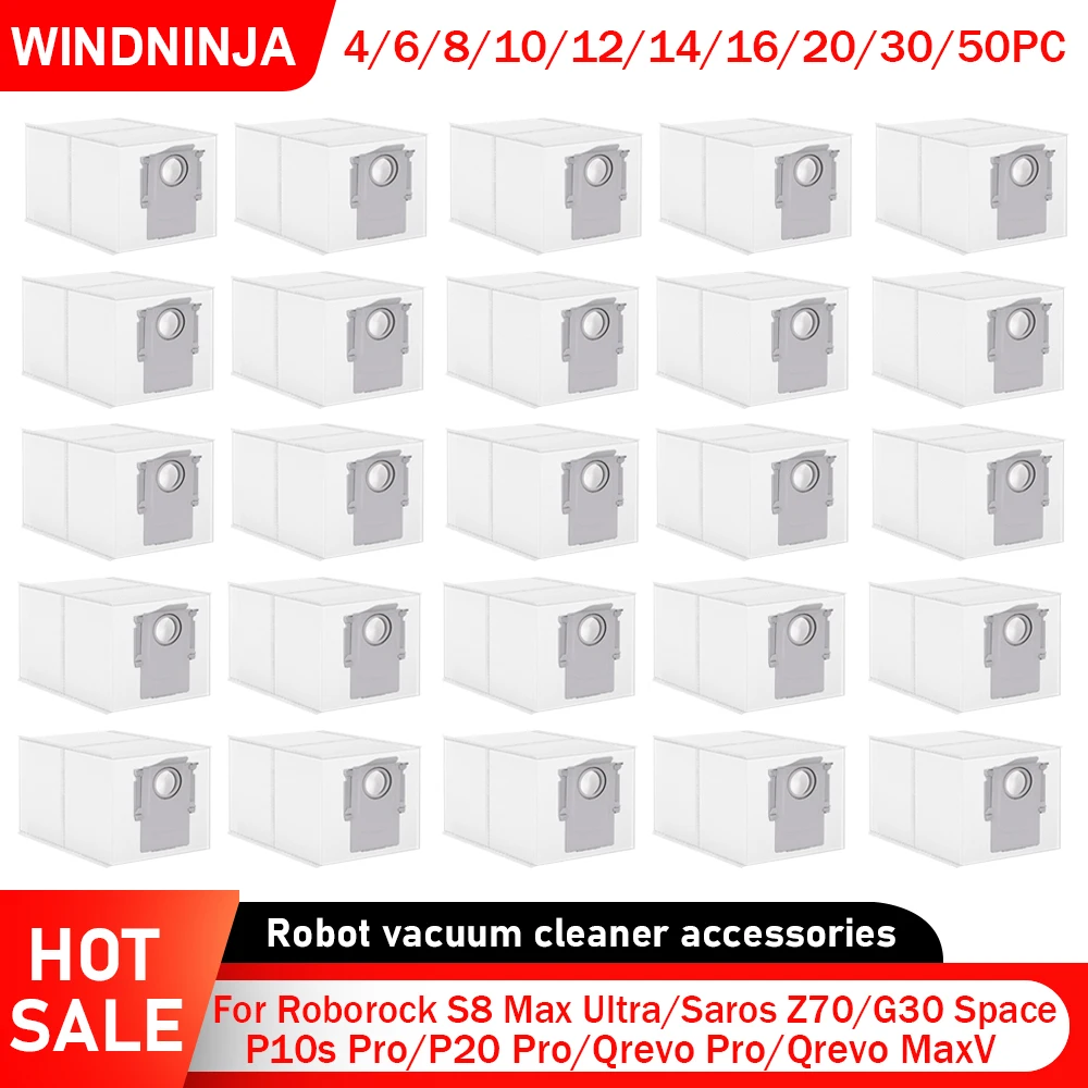 

Мешки для пылесосов Roborock Saros Z70/G30 Space/S8 Max Ultra/P10s Pro/P20 Pro/Qrevo Pro/Qrevo MaxV/Qrevo Curv/G20S Ultra, запчасти для пылесосов