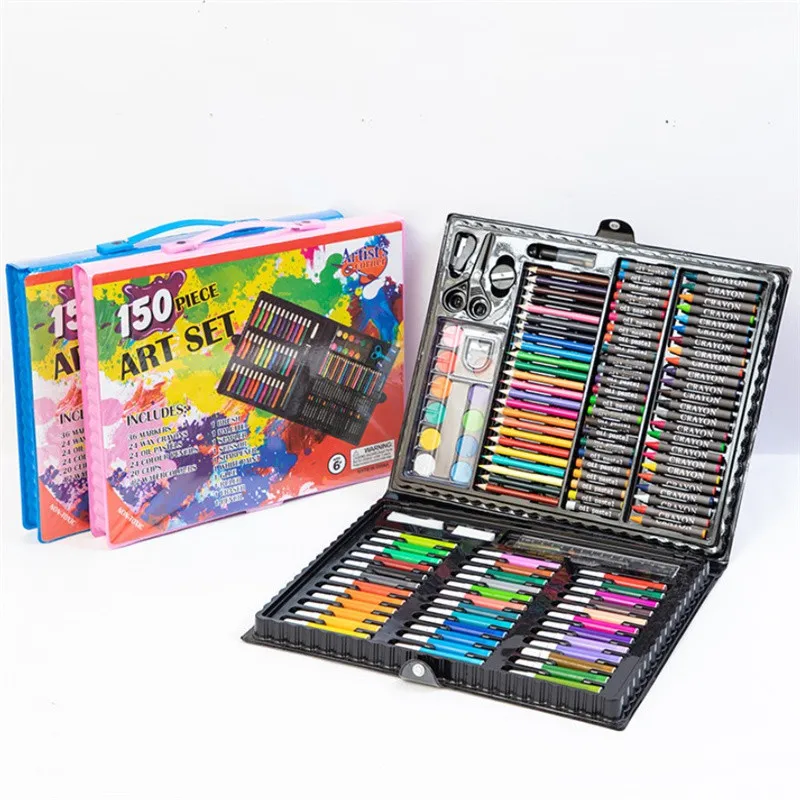 

150 Pcs Kids Art Set Children Drawing Set Water Color Pen Crayon Oil Pastel Painting Drawing Tool Art Supplies Stationery Set