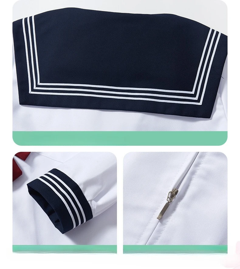 여성용 유니폼 세트 주름치마가 있는 세일러복 미디 스커트 일상복 코스프레 이벤트 테마 파티 및 캐주얼 행사용