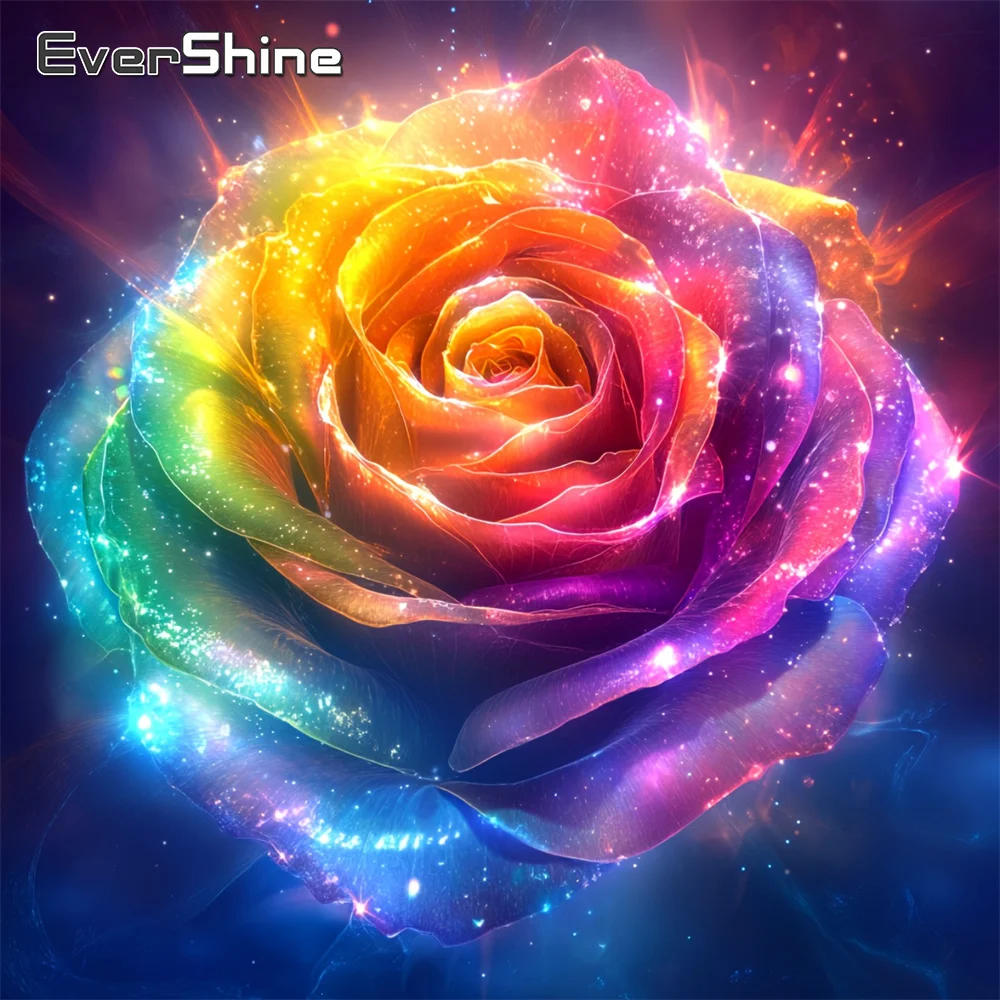 

Evershine 5D DIY Diamond Painting Rose Flower Mosaic Picture of Rhinestones Embroidery Colorful Handmade Decor for Home