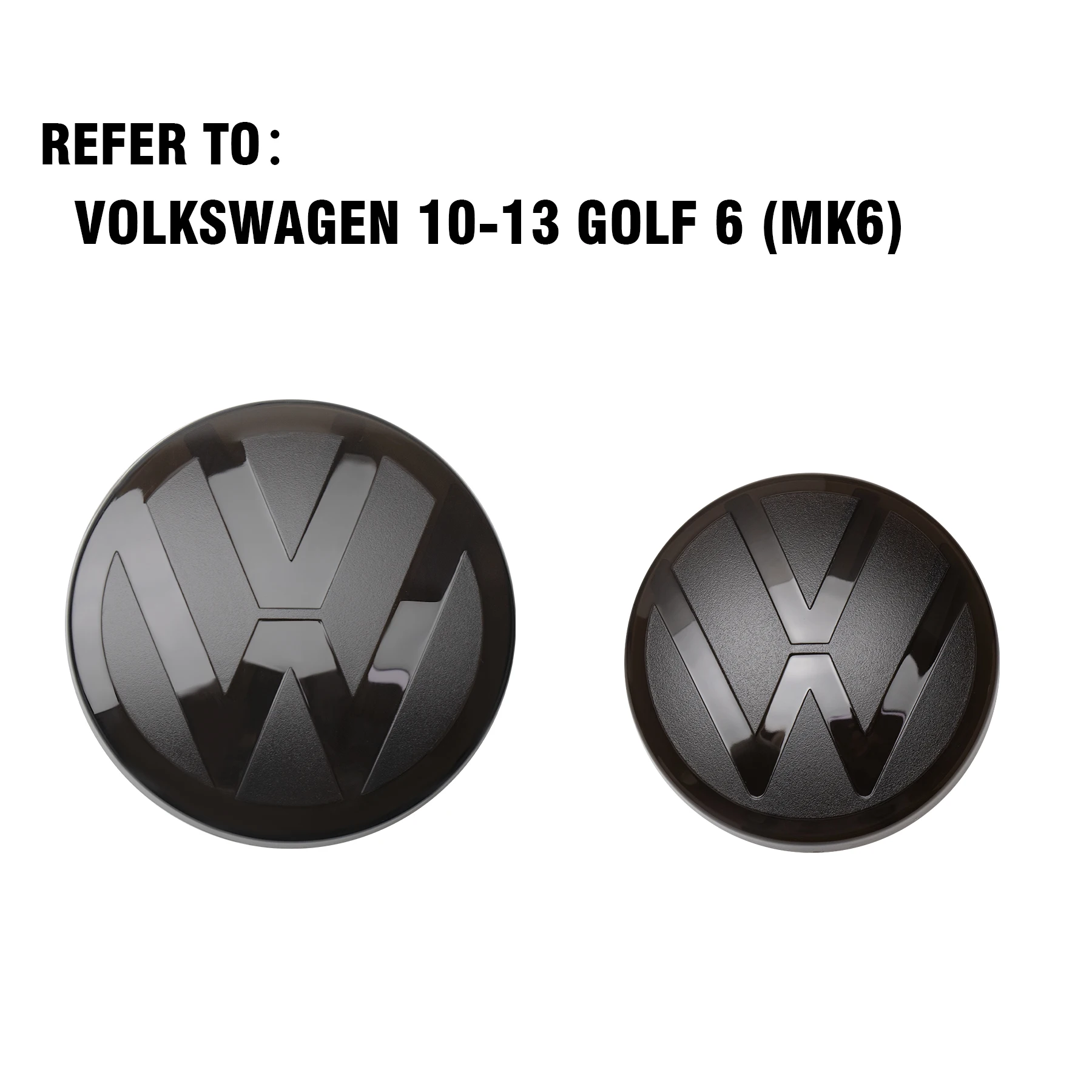 A set Mirror style Car Front Grill/Rear Trunk Emblem Lid Covers Logo version For Volkswagen VW 2010-2013 GOLF 6 (MK6) GTI Tiguan