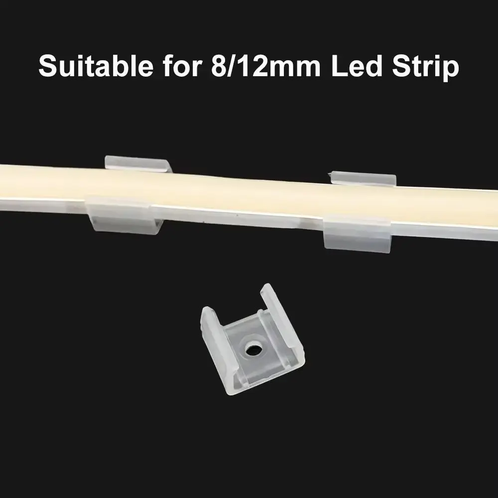 100Pcs 220V Flexible COB LED Strip Fixed Clips Lamp Holder Fitting Plastic Light Mounting Buckle 5050/5730/2835 8-20mm