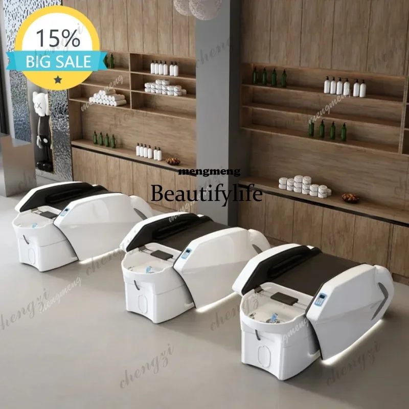 zHHeadspa Bed Japanese Hair Spa Salon Chair Cosmetic Mobile Shampoo Basin Massage Massage Bowl Backwash Units Water Circulation