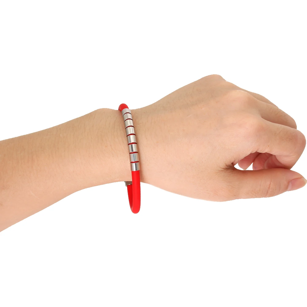 Bracciale in silicone antistatico impermeabile con chiusura magnetica in acciaio inossidabile di nuovo arrivo