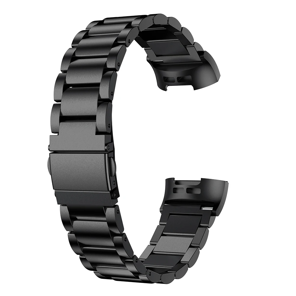 

For Fitbit Charge 3/4 Stainless Steel Smart Watch Replacement Strap Watchband - Black