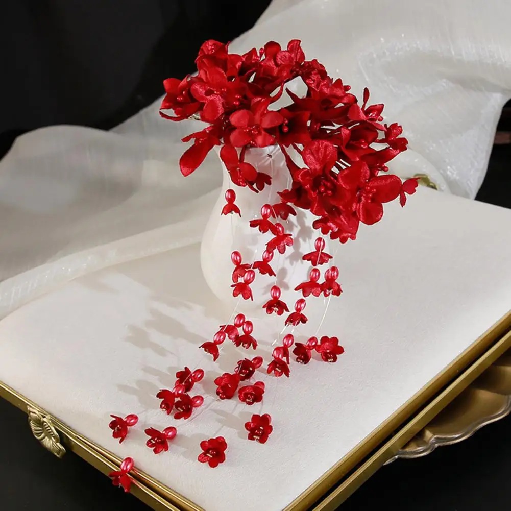 

Beautiful Bride Bell Flower Hairpin Korean Style Retro Simple Tassel Hair Accessories Romantic Wedding Proms Floral Headdress