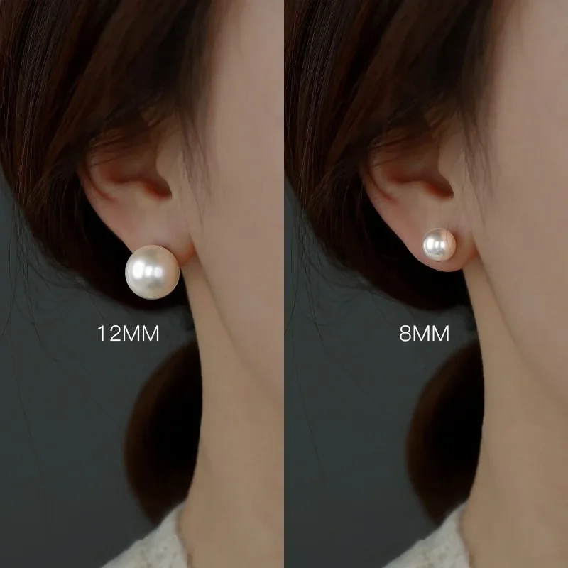 White Simulated Pearl Earrings for Women Girls Earring Jewelry on Ear Ball Silver Stud Earrings Pearls Bijouteria Brincos