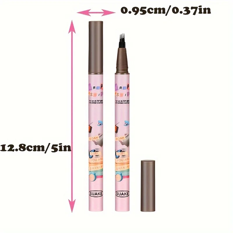 ดินสอเขียนคิ้วแบบน้ำแยก4ชิ้นติดทนนานกันน้ำและแห้งเร็วข้นแต่งคิ้วแบบเบาบางการแสดงสีสูง