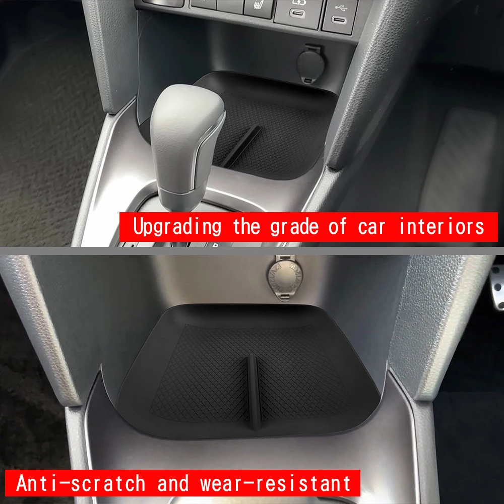 Für Toyota Yaris Cross Silikonmatte – Flexible Konsolenauflage für kabelloses Ladepad, Aufbewahrungsfach unter dem Bildschirm, Getränkehalter – Detail 12