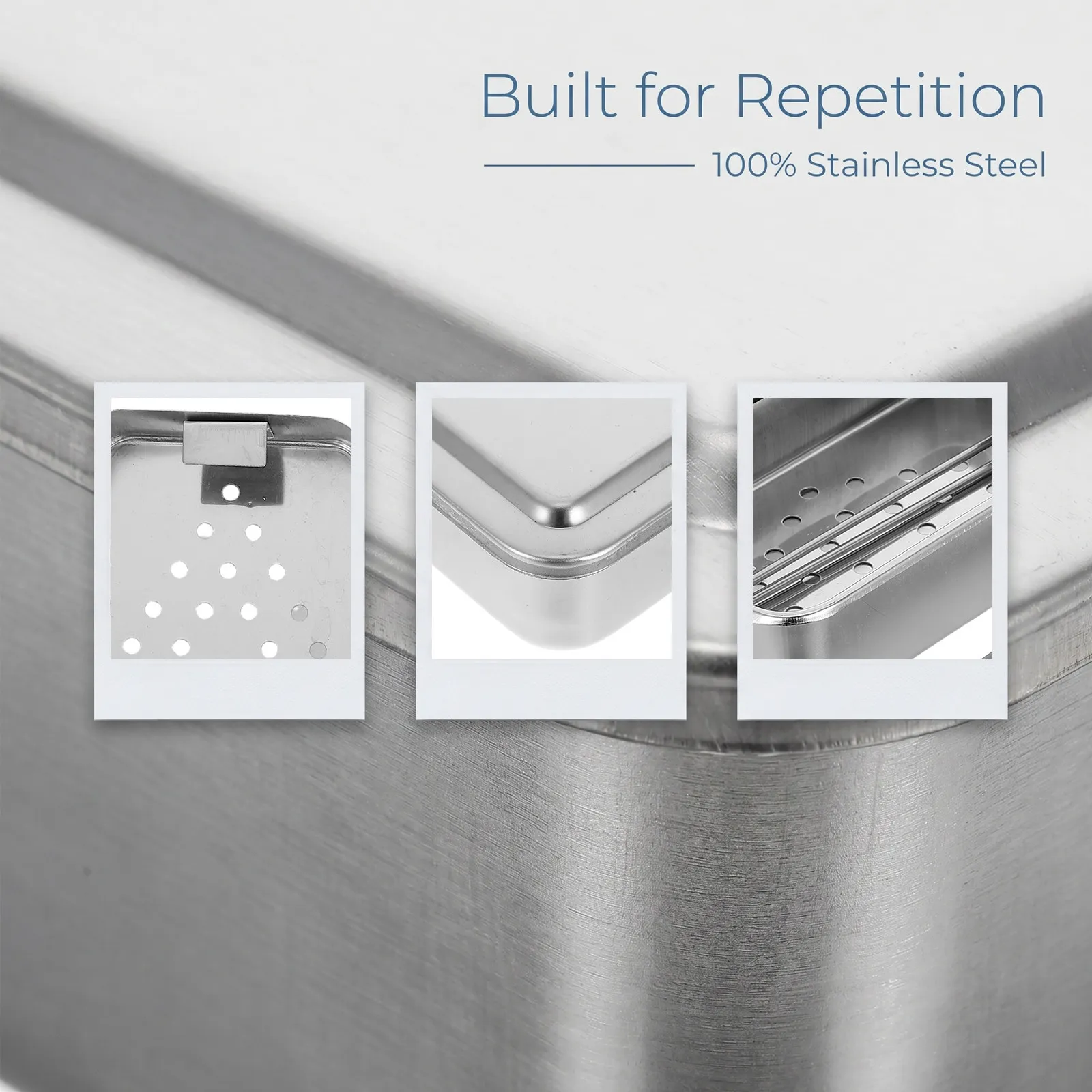 Stainless Steel Sterilizer Instrument Box 5.91x3.94x1.89in Integrated Hinge Sterilization Tray for Instruments Nail Tools