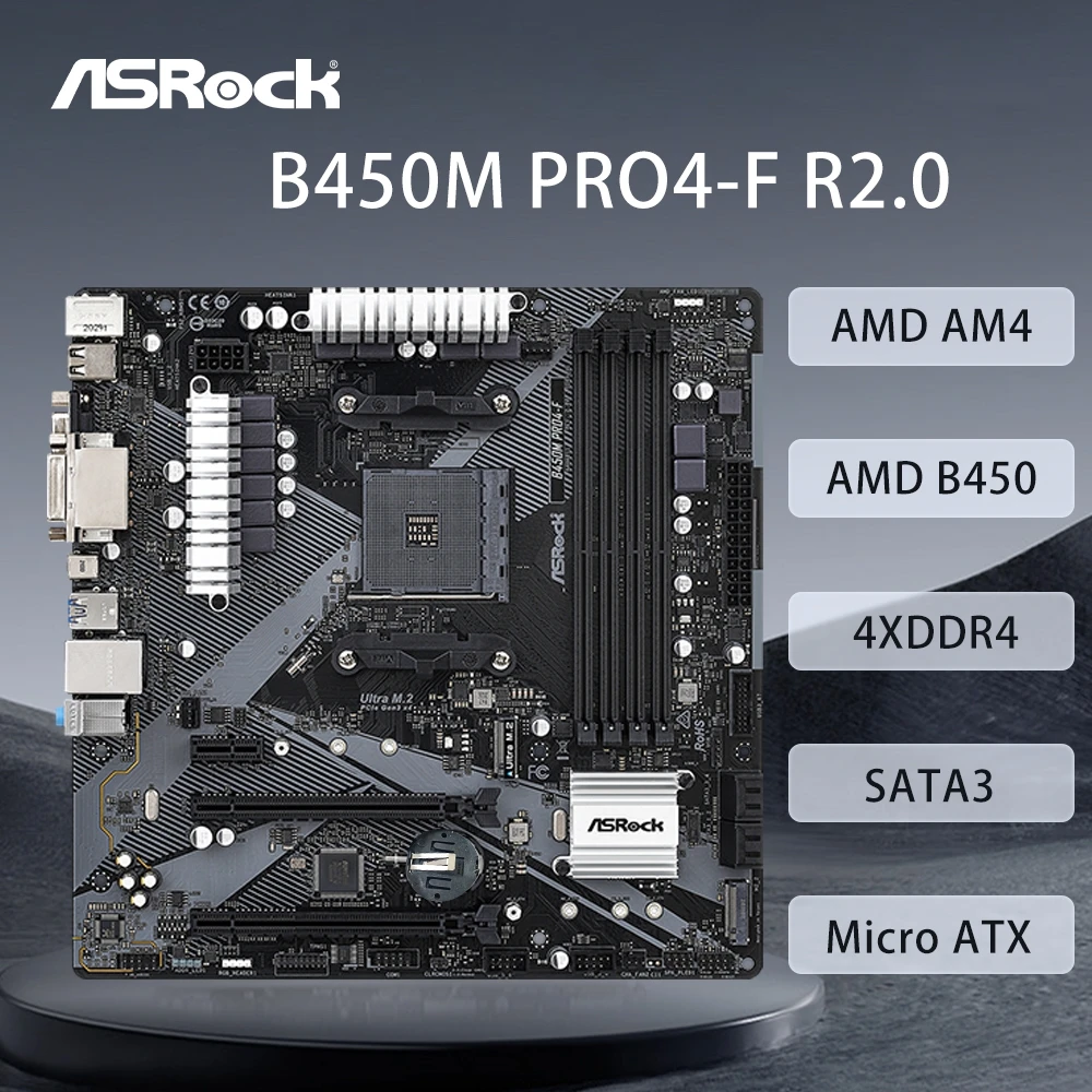 Asrock B450M PRO4-F… - image