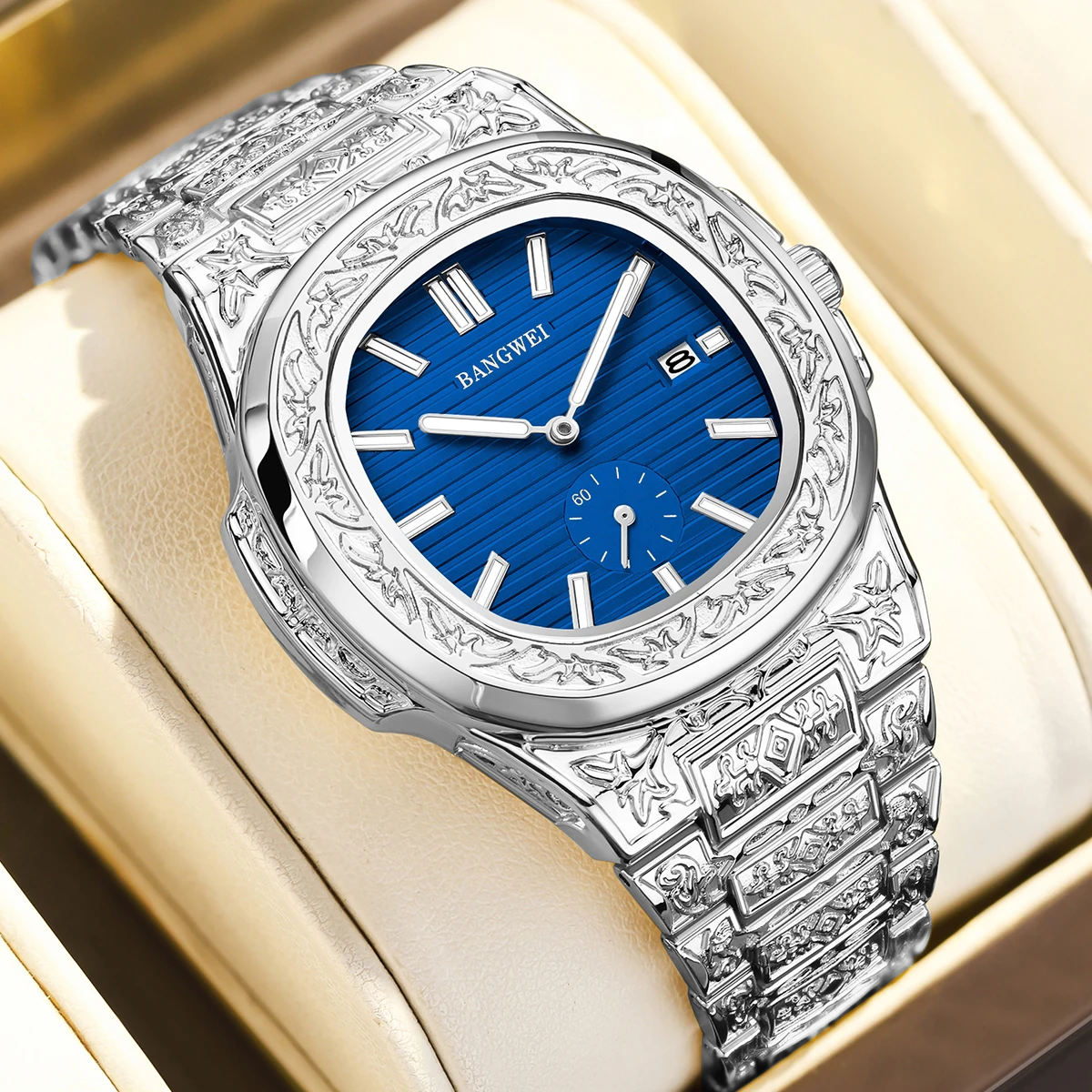 

LIGE BANGWEI Original Design Quartz Man Watch Stainless Casual Simple Auto Date Waterproof Luxury Men's Wristwatch Reloj Hombre