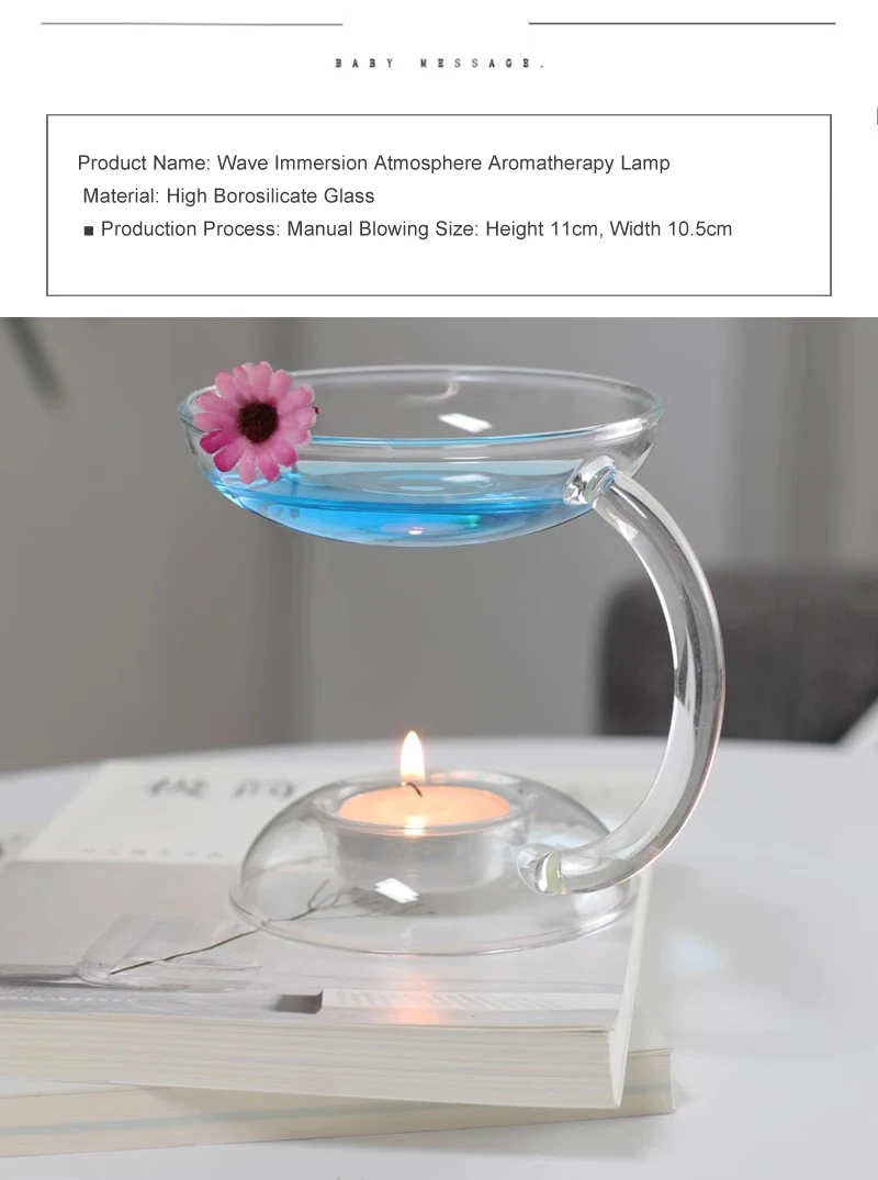 Glass Candlestick High-temperature Resistant Transparent Household Incense Lamp Romantic Aromatherapy Stove Candle Holder