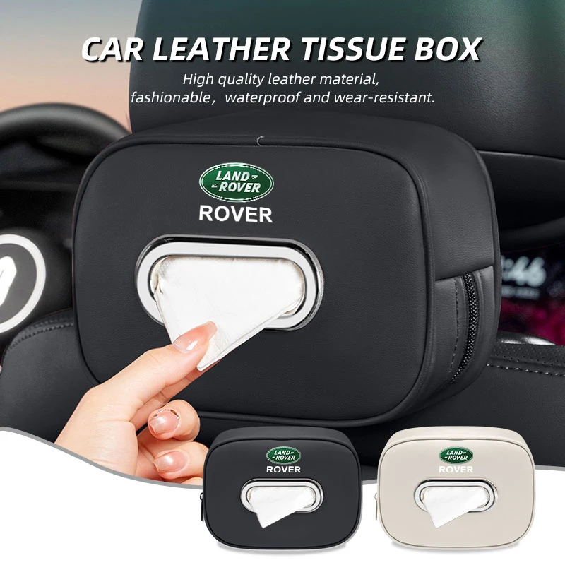Soporte para caja de pañuelos para asiento de coche, bolsa para servilletas, estuche de papel para reposabrazos, accesorios para Land Rover Range Rover Evoque Velar Defender
