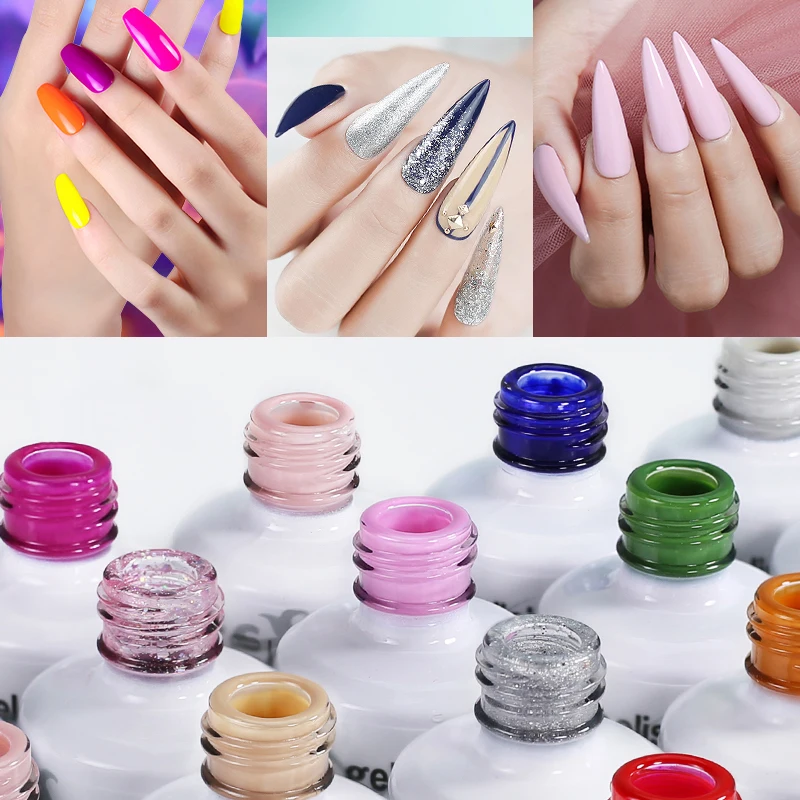 Clou Beaute 15ml hema tpo free Nail Gel Polish Vernis Semi Permanent UV Nail Glitter Varnish Base Top Coat Nails Polish Manicura