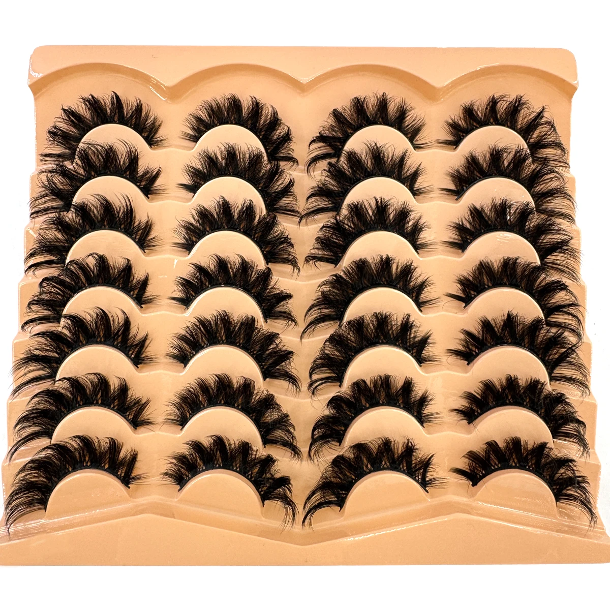 Hbzgtlad 14 pares de cílios de vison em massa volume russo fofo natural cílios postiços grossos dramáticos cílios de vison atacado maquiagem