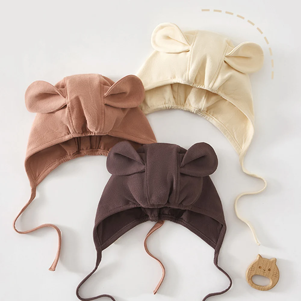 

Newborn Hospital Hats Cotton Solid Color Cute Autumn Winter Unisex Baby Hats For Boys Girls 0-18 Months Infant Caps