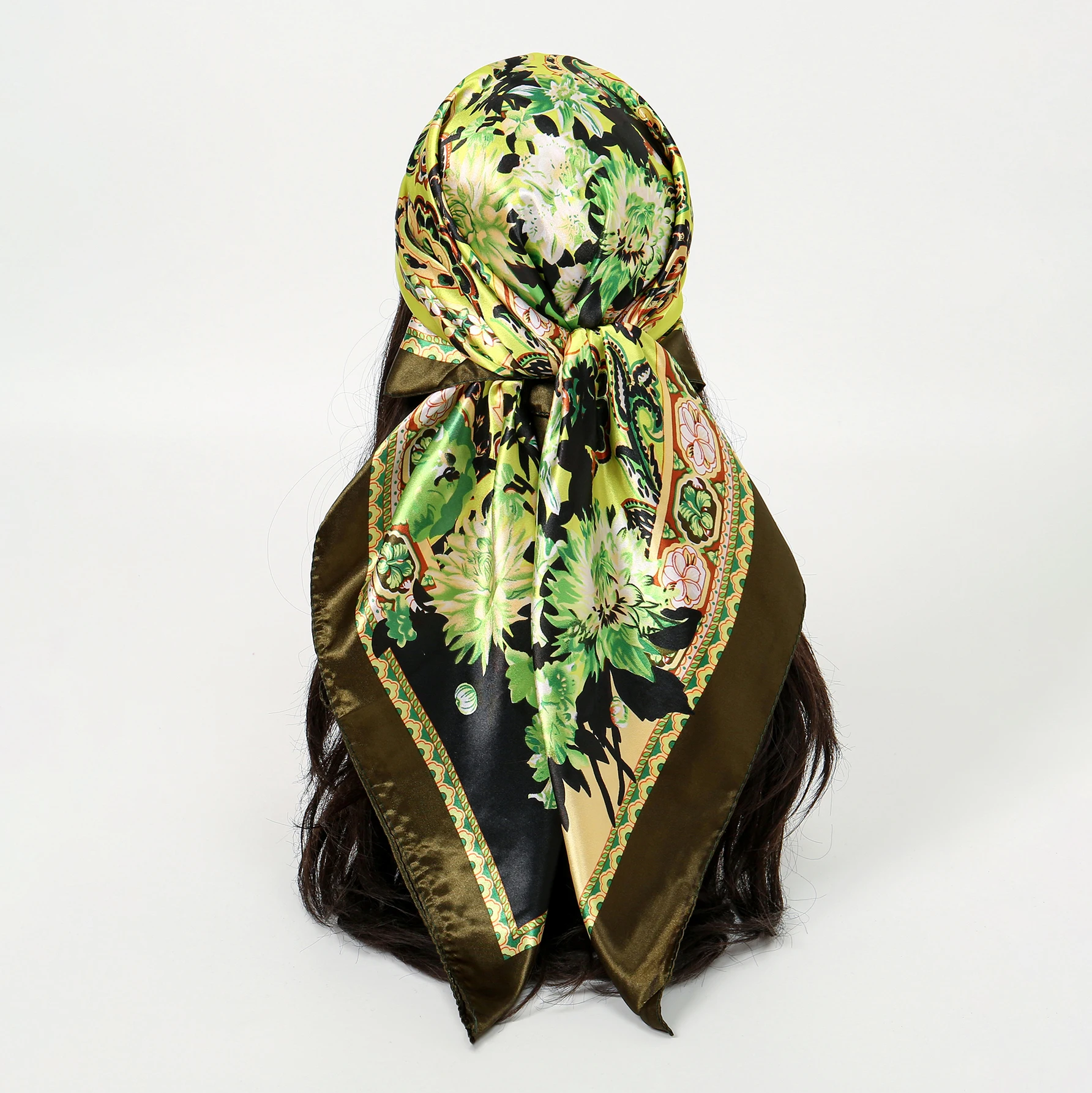 

Роскошный брендовый квадратный шарф-хиджаб с принтом кешью, элегантный женский атласный шелковый шаль, стильное женское декоративное пляжное полотенце