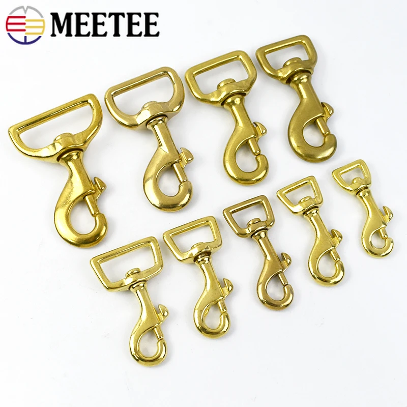 

2Pcs 12-38mm Swivel Lobster Clasp Solid Brass Hook Buckle Keychain Carabiner Snap Hooks Dog Collar Strap Trigger Clip Accessory