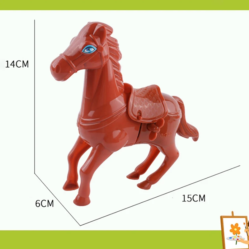 1Pcs Novelty Interesting Wind-up Jumping Horse Toys Fun Wind-up Horse Toys Children's Educational Toys Kids Birthday Small Gift