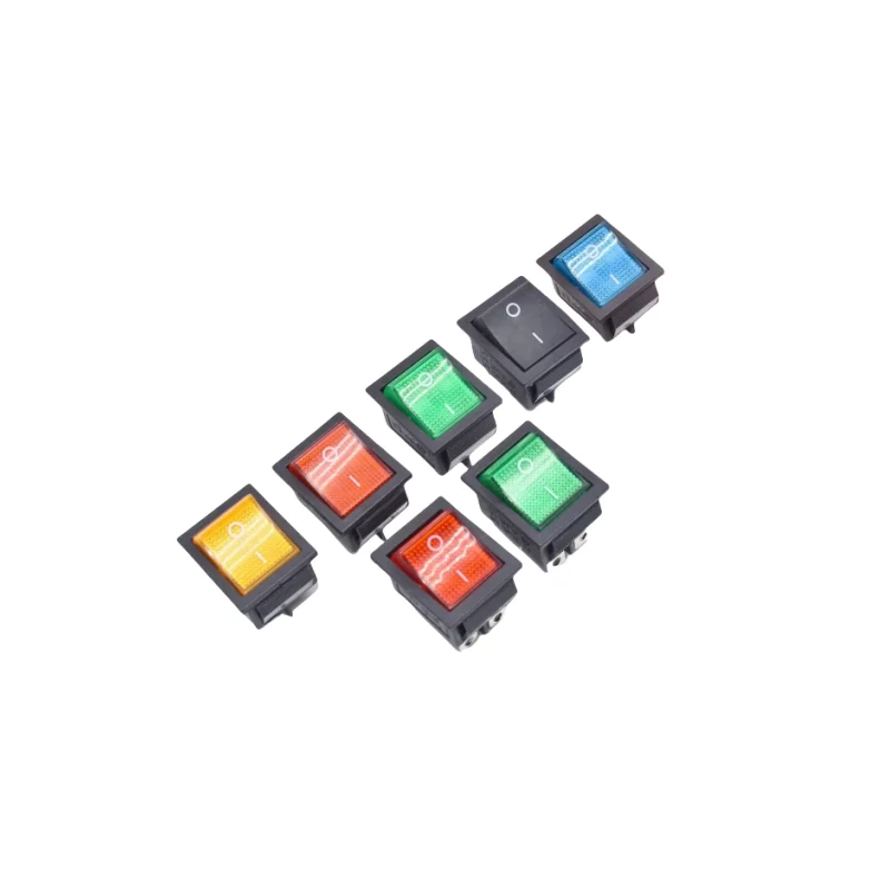 Latching Rocker Switch Power Switch I/O 4 Pins with Light 16A 250VAC 20A 125VAC KCD4