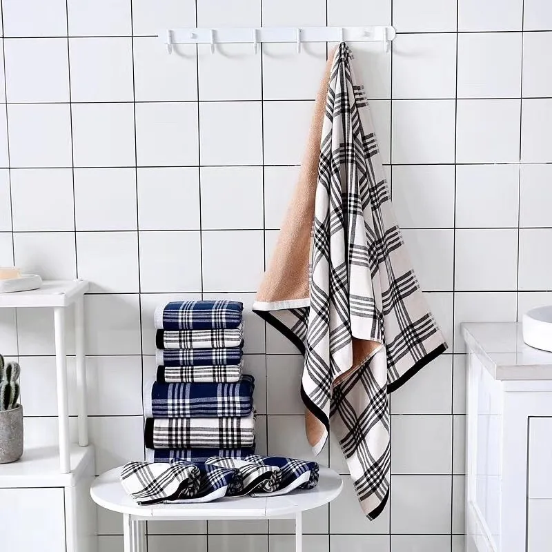 Striped Design Towel Water Absorbent Daily Adults Skin-friendly Modern Simplicity Shower Bathroom Decoration Household Cozy Soft