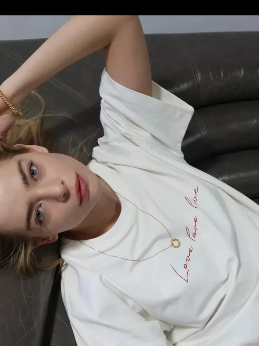 CGC Fashion 100% Cotton Women y2k T-shirt Summer Short Sleeve Top Women Casual  Graphic Oversized T-shirt Tees Female Clothes