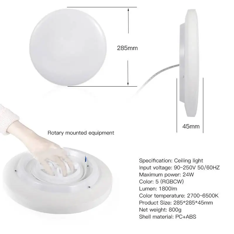 ZigBee-Tuya luz de teto retroiluminada inteligente, controle de voz, hub padrão necessário, ZigBee3.0, funciona com Alexa, Google Home, Alice