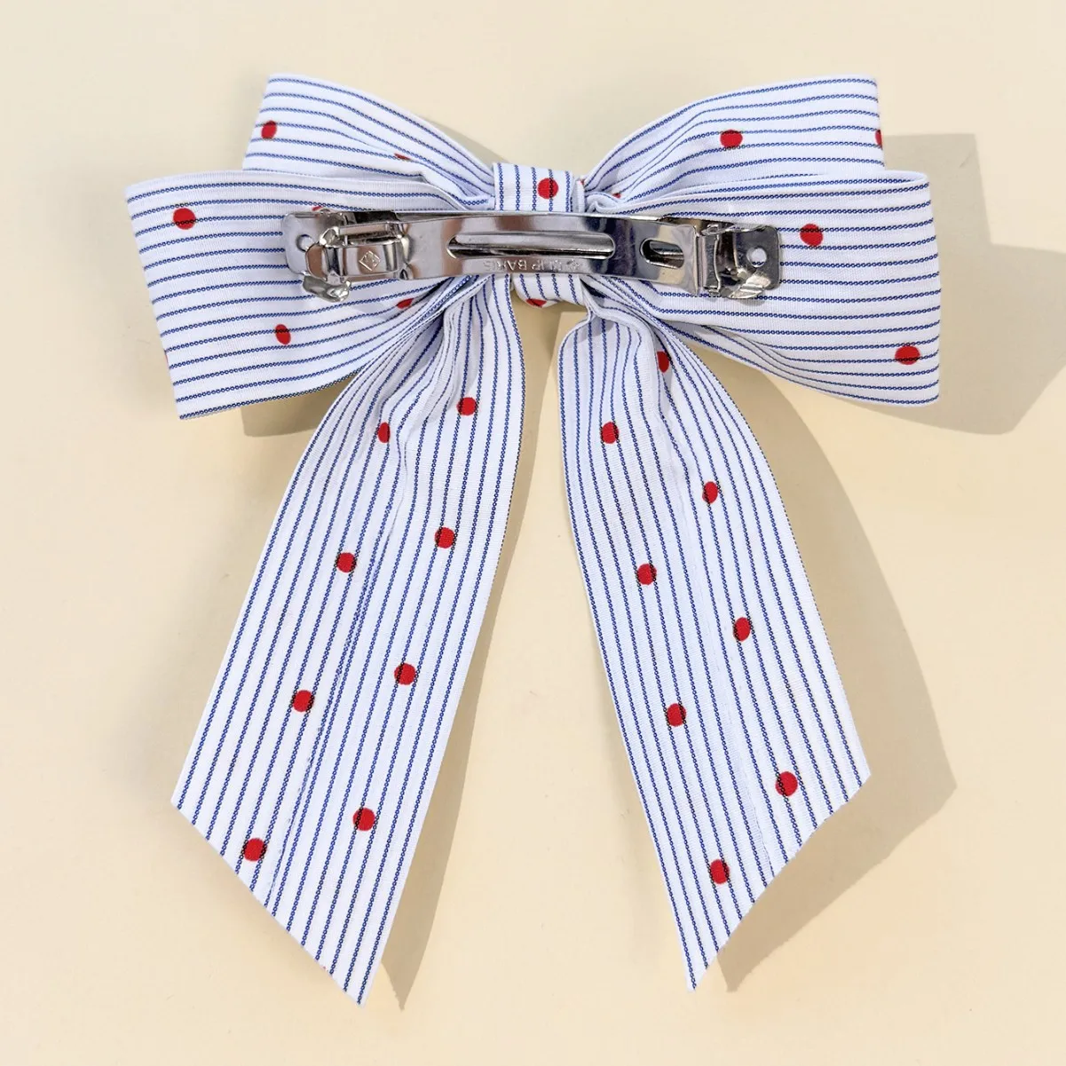 Elegant Red Polka Dot Bow Hair Clips Vintage Princess Korean Style Nonslip Durable Lightweight for Women Daily Party