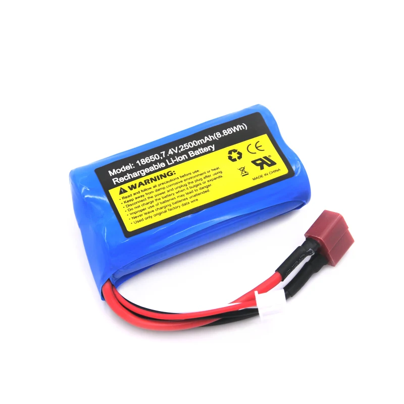 7.4V 2500mAh 18650 Lipo Battery for SCY 16101 16102 16103 16104 16104 RC Car Parts 2s 7.4v battery For JJRC Q130