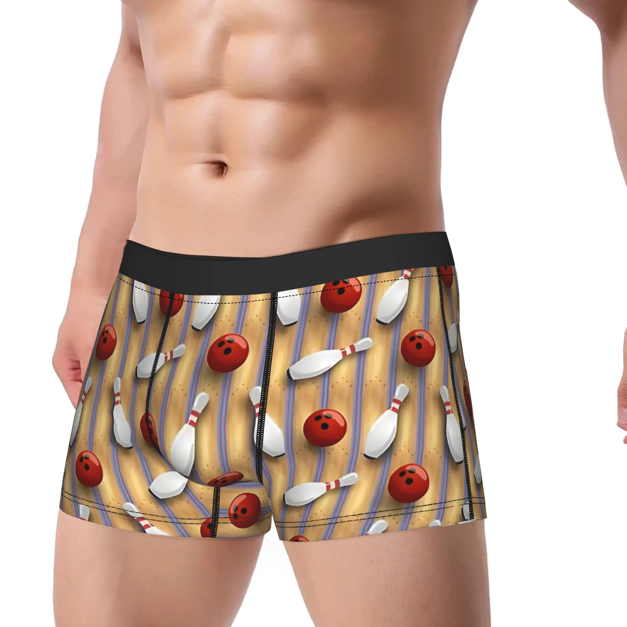 Bowling Alley Seamless Pattern Underpants Homme Panties Man Underwear ball Print Shorts Boxer Briefs