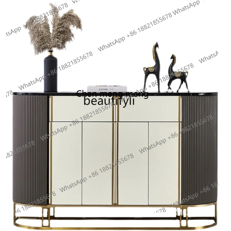 

Light Luxury Home Doorway Home Cabinet Modern Minimalist Hallway Marble Table Entrance Decoration Storage Shoe Cabinet