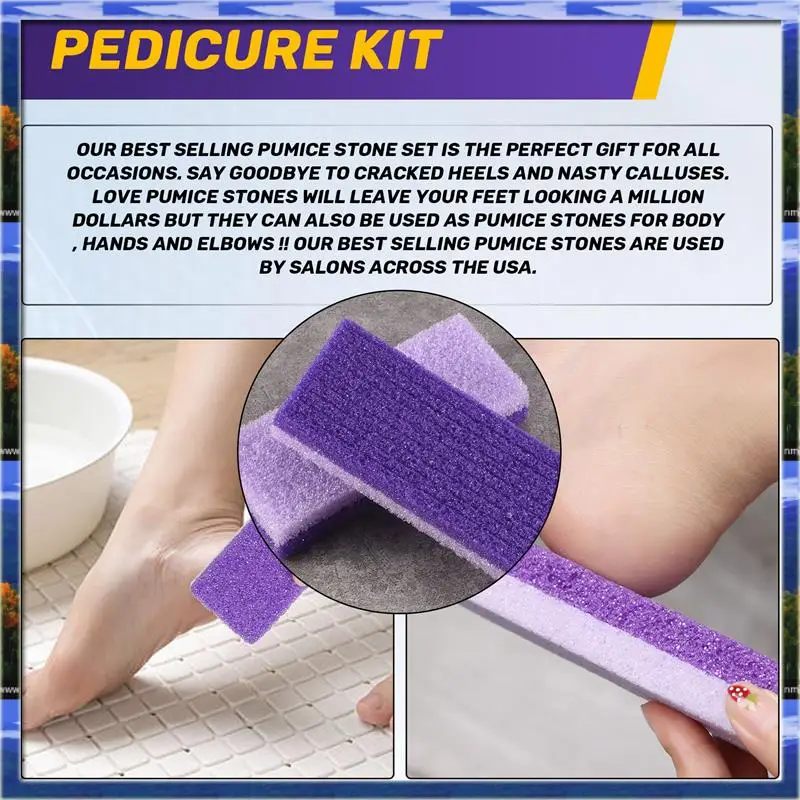 4 szt. Pumice do stóp, gąbka, kamień do pedicure, do usuwania zrogowaciałego naskórka, twarda skóra, peeling do stóp, szczotka do pedicure