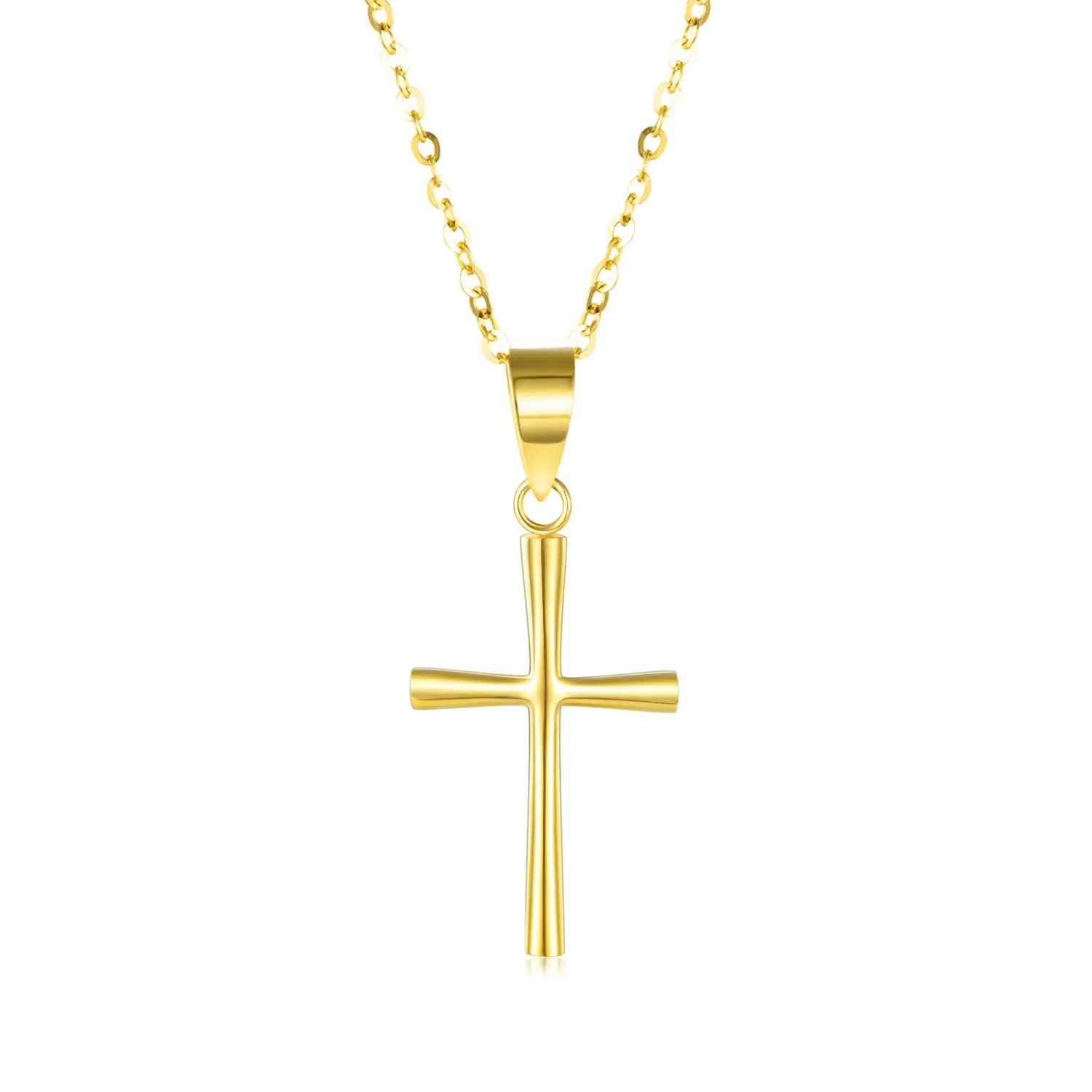 

YFN 18k Real Gold Cross Necklace for Women Yellow Gold Chain with Cross Pendant 18 inch Jewelry