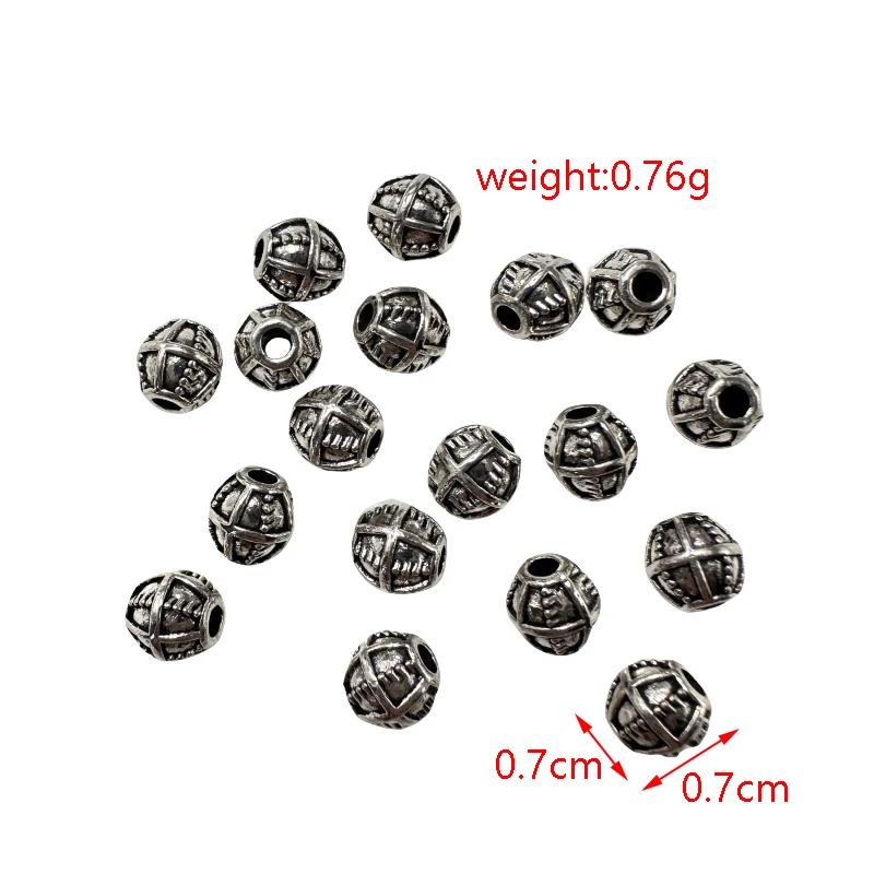 20pcs New Tibetan Silver Irregular Series Perforated Spacer Beads DIY Handmade Men\'s And Women\'s Jewelry Connector Accessories