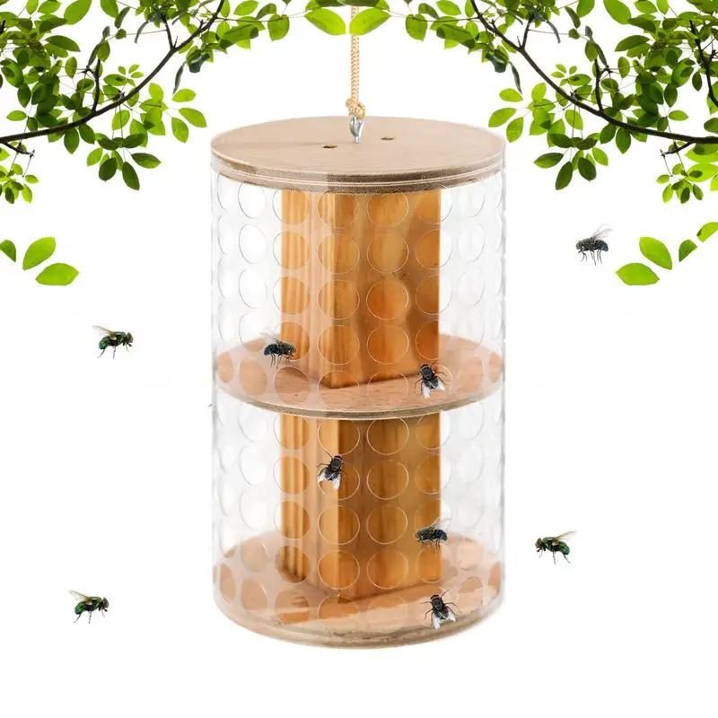 Wasp Traps For Outside Wooden Hornet Bee Wasp Deterring Safe Garden Decor Carpenter Suspending Catcher For Outdoor Garden Lawn