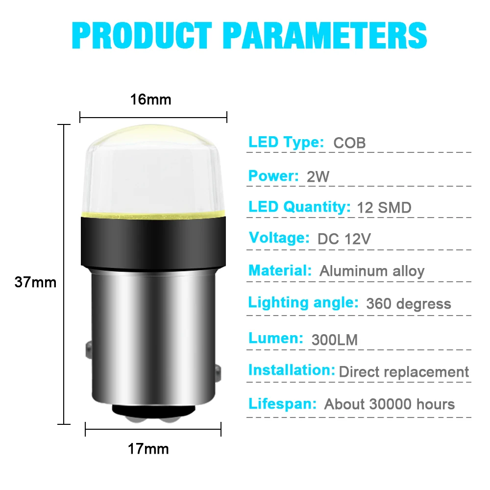 1pcs 1157 Flash led P21/5W BAY15D COB LED Car Strobe Flash Bulb Brake Reverse Daytime Running Signal Light