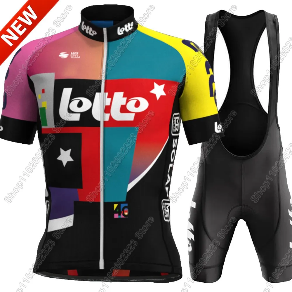 لوتو فريق 2025 طقم جيرسي لركوب الدراجات الصيف بلجيكا ملابس الرجال عدة الطريق دراجة قمصان دعوى دراجة مريلة السراويل الجبلية موحدة