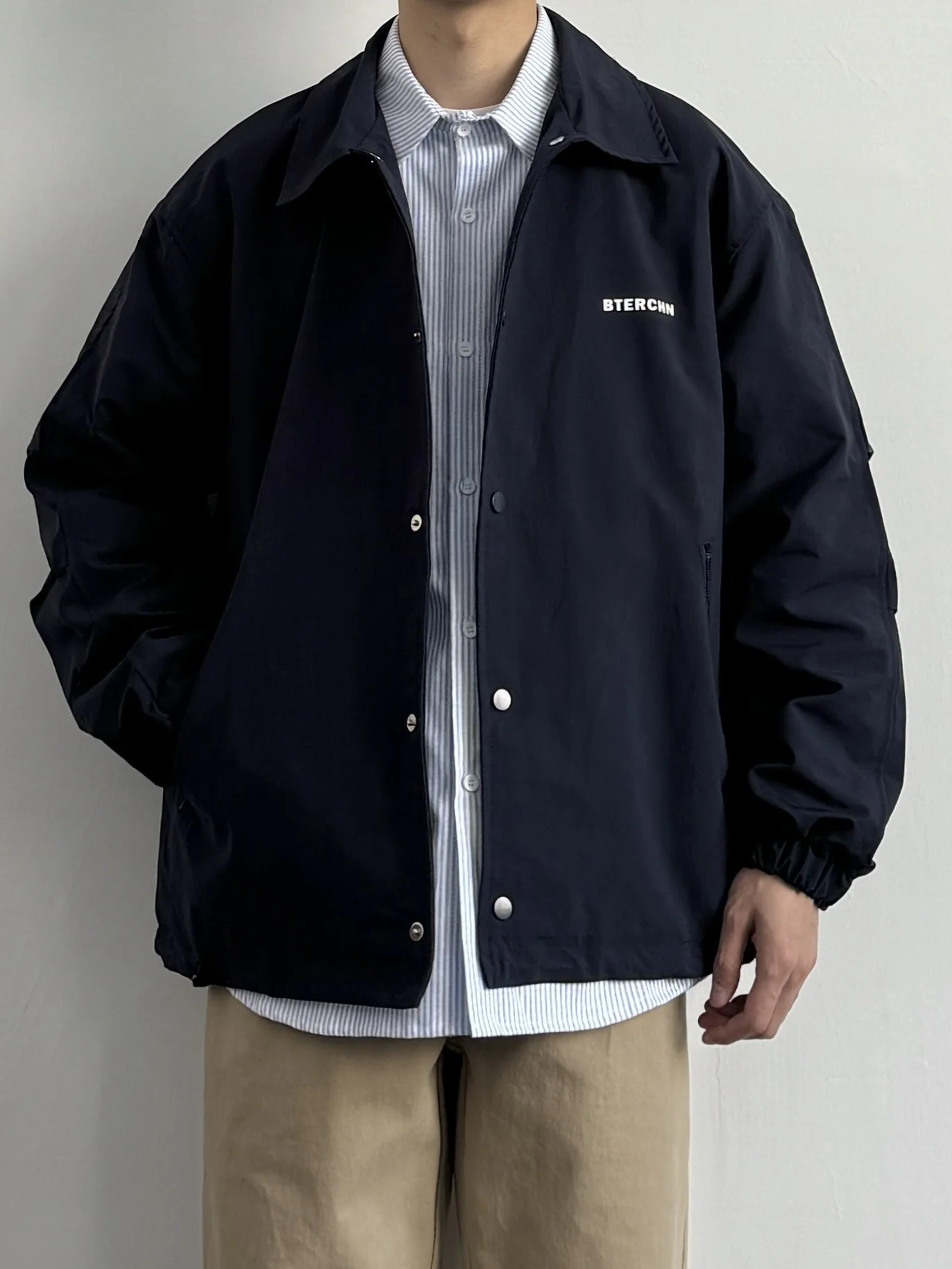 

Японская рабочая одежда в стиле ретро Jaet ex, весенне-осенняя свободная повседневная верхняя одежда на молнии с лацканами, топ