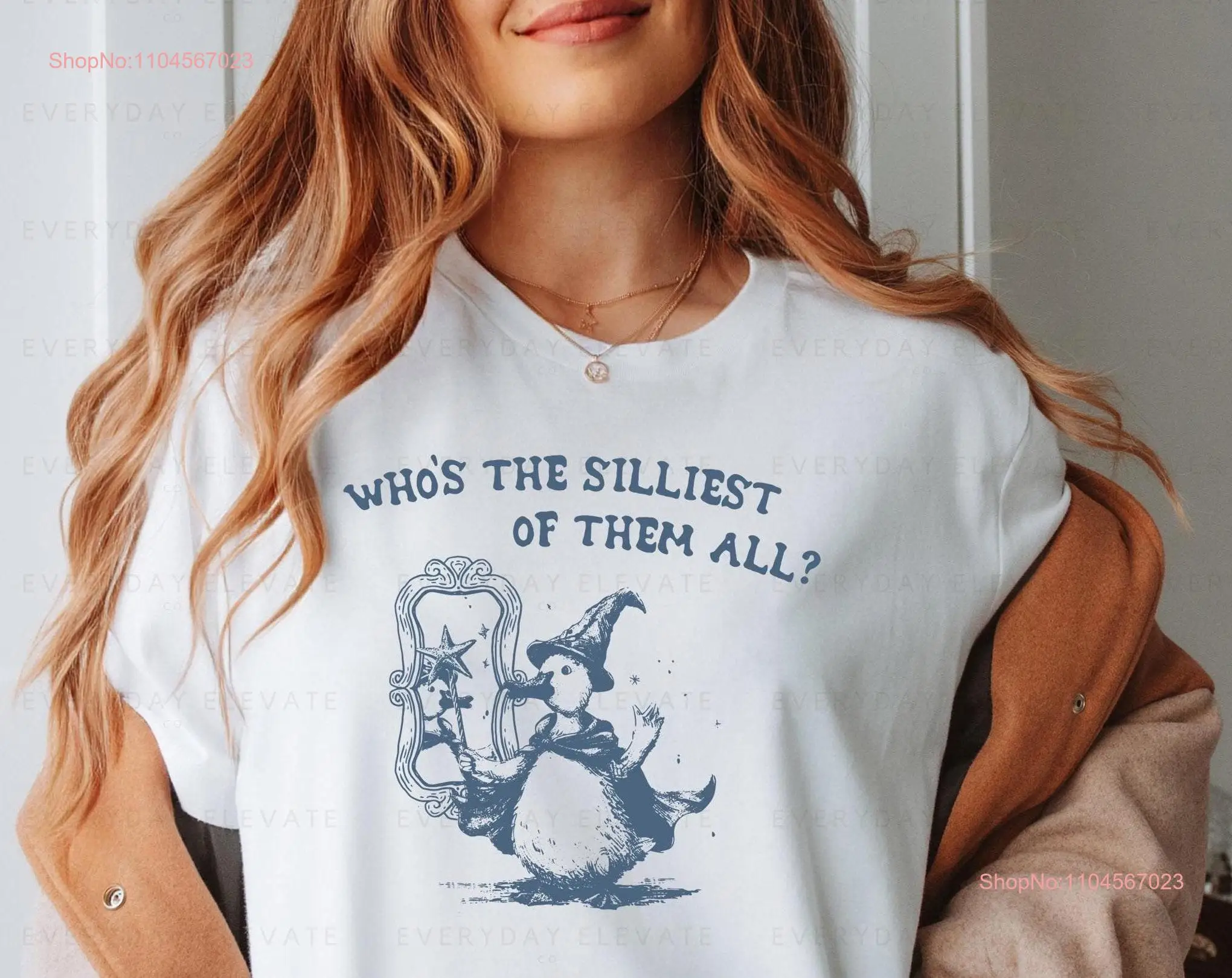 Who's The Silliest Of Them All Silly Goose T Shirt On Loose Funny Preppy SweaT 90s Y2K long or short sleeves