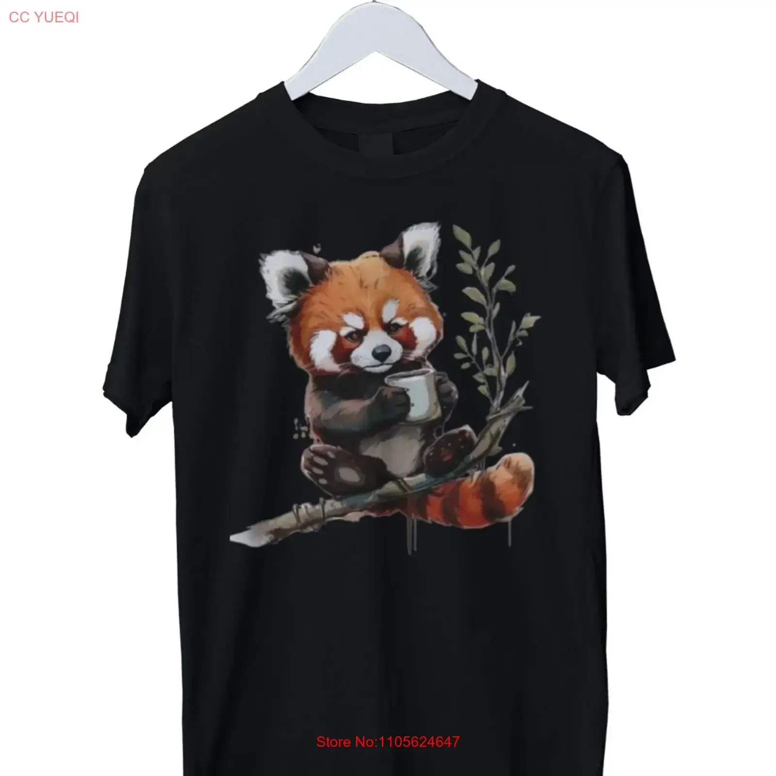 Japanese Red Panda Print Mens T Shirt S M L XL 2 3 4 long or short sleeves vintage Washed designer clothes homme streetwear