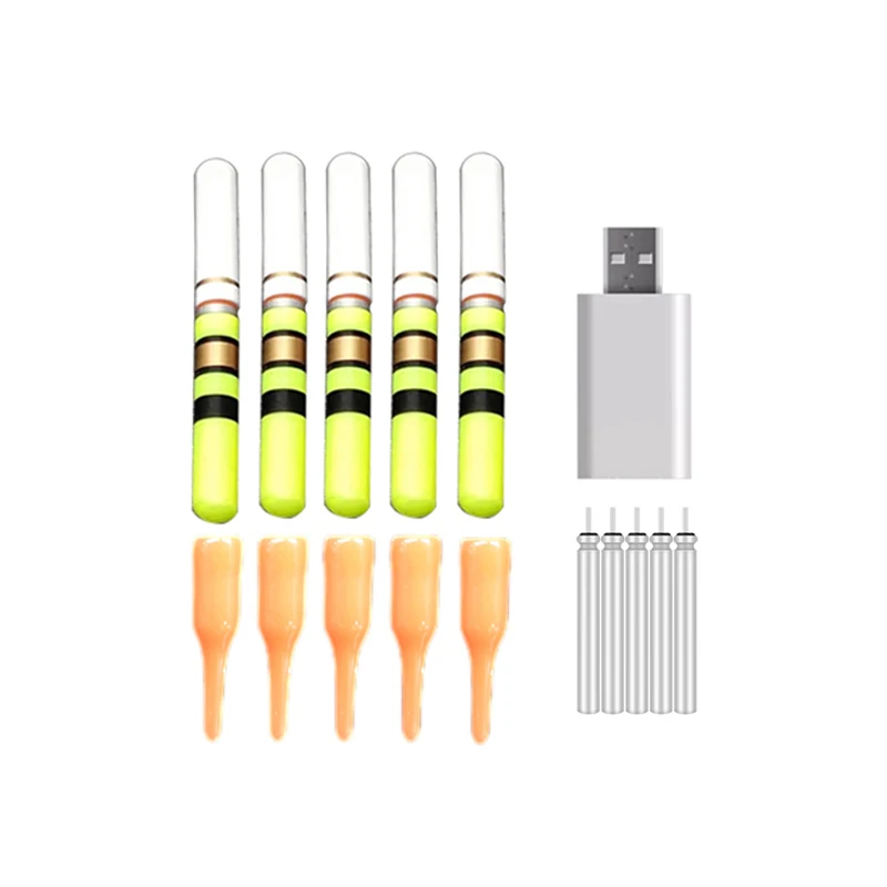 

5pcs Light Sticks With 5 Rechargeable CR322 Battery Waterproof LED Lamp Lightstick Night Fishing Float Accessory A476