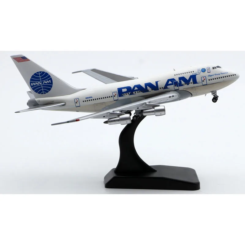 เครื่องบิน EW474S003อัลลอยสำหรับสะสมปีก JC 1:400 PAN AM "clipper Young America 50TH" โบอิ้ง B747SP โมเดลเครื่องบิน N533PA